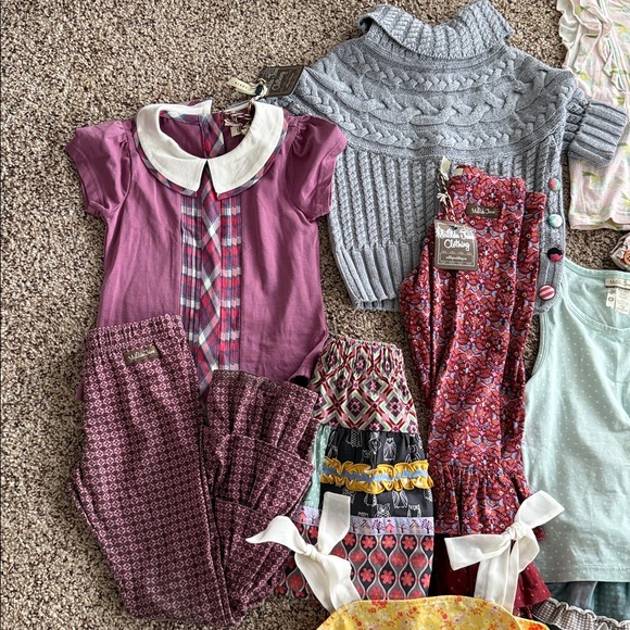 Matilda Jane Girls' Clothing mix and match lot. 
Size 4.   7 tops 8 bottoms. - Picture 2 of 4